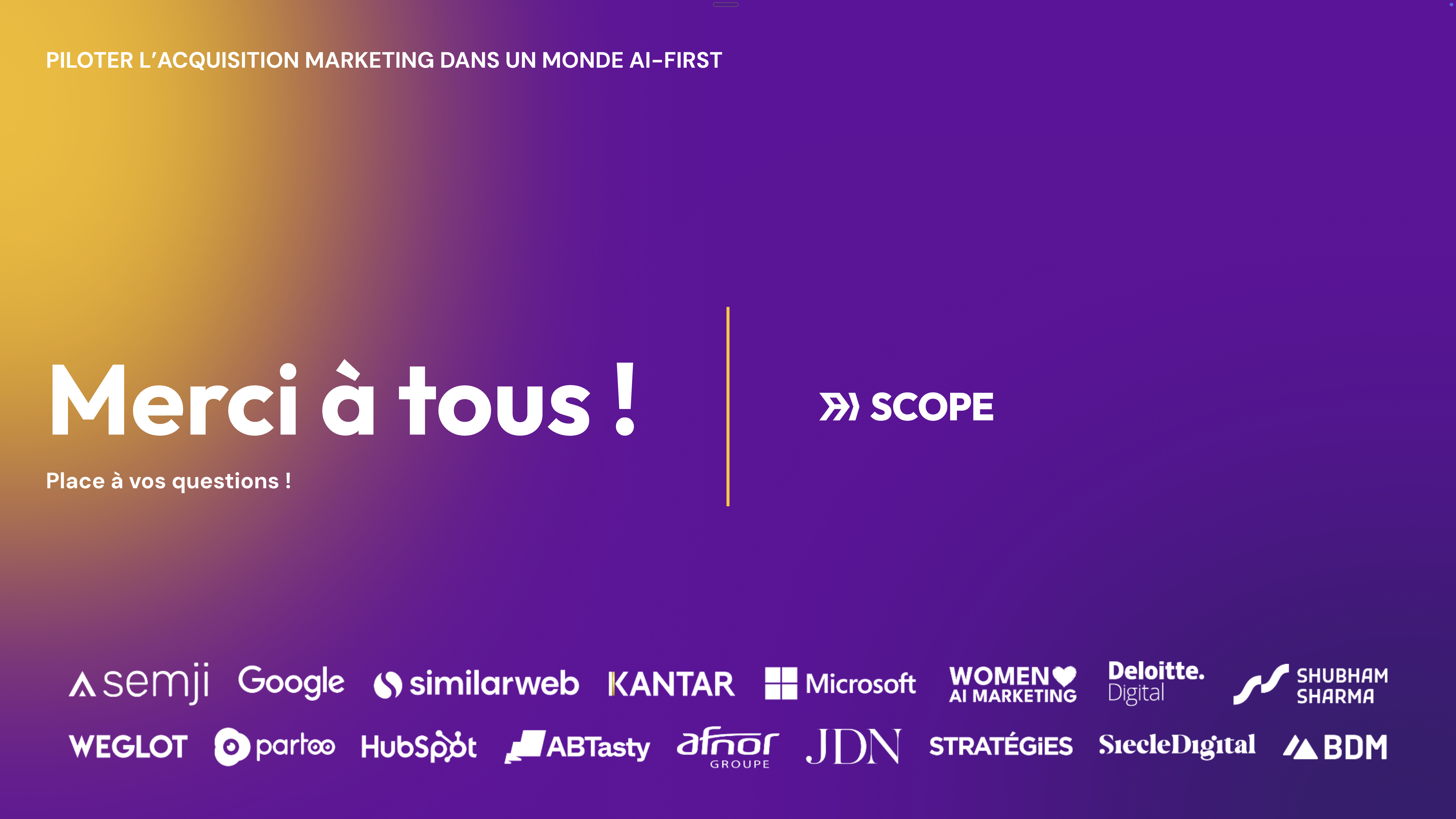 Merci &agrave; tous &mdash; Place &agrave; vos questions